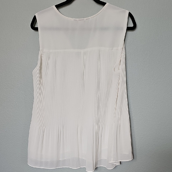 H&M Romantic Office Sleeveless Pleated A Line Chiffon Layered Blouse Large - Picture 10 of 11
